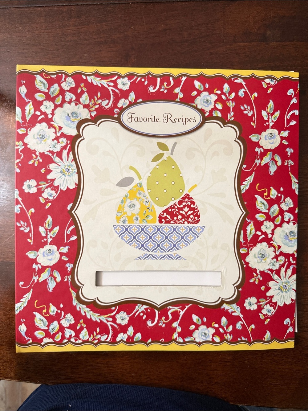 Favorite Recipes Red Floral Recipe Book